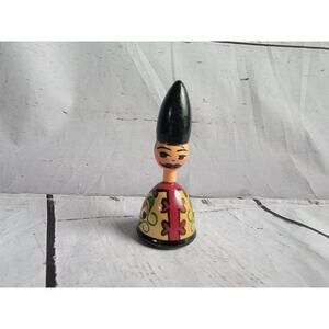 Vintage Hungarian Wooden Bottle Stoppers Hand Painted Wood With Cork READ